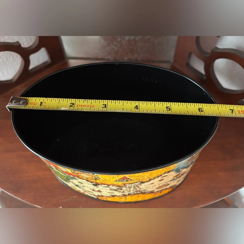 Old World Map Desk Organizer Metal